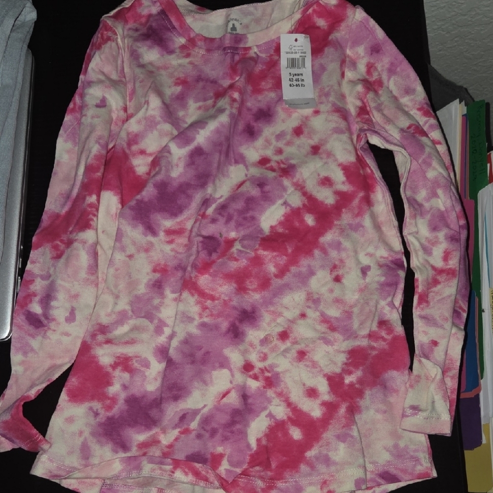 GAP Factory Pink and Purple Tie-Dye Long Sleeve Tee